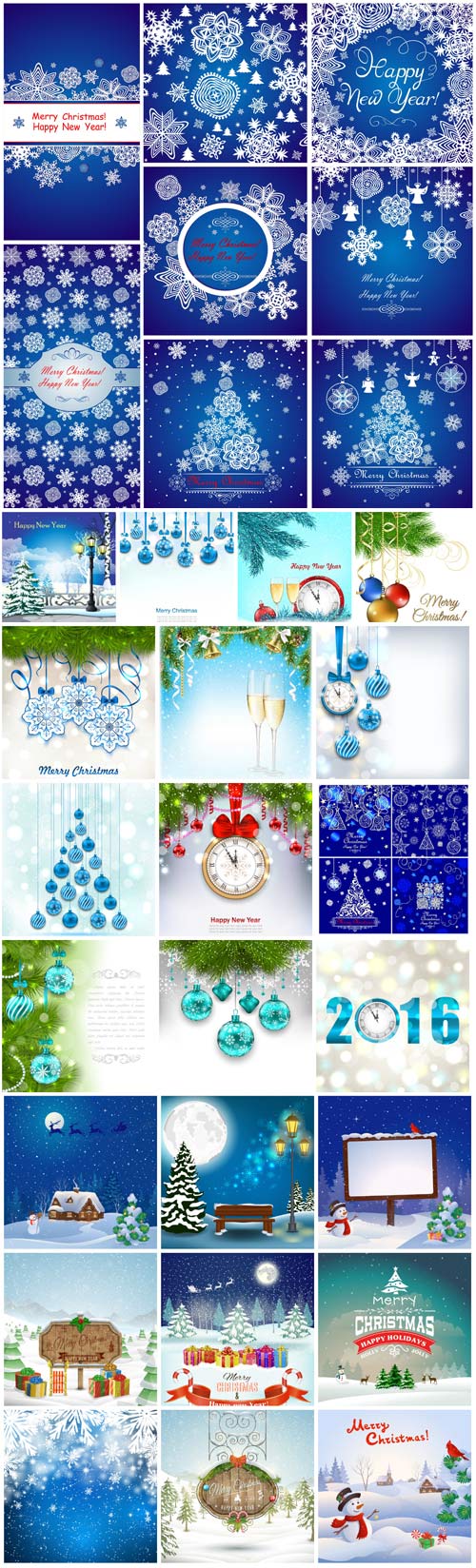 2016 Merry Christmas, New Year, holiday backgrounds vector