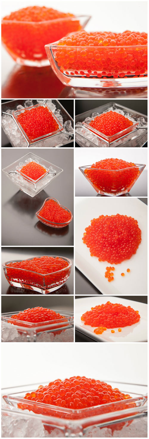 Red caviar, seafood delicacies - Stock photo