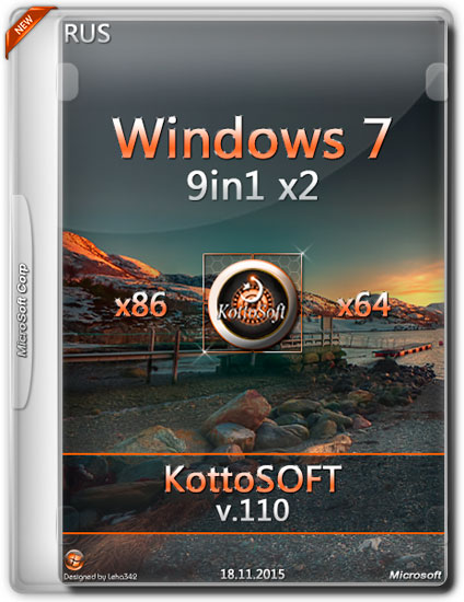 Windows 7 x86/x64 9in1 x2 KottoSOFT v.110 (RUS/2015)