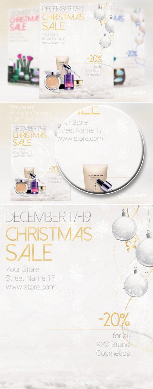 CM - White Christmas Sale Flyer Template 4
