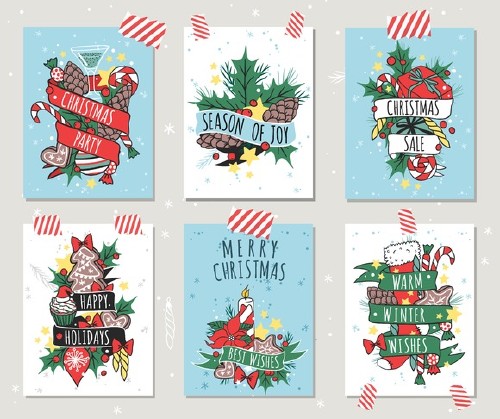 CM - Christmas greeting card banners set 449308