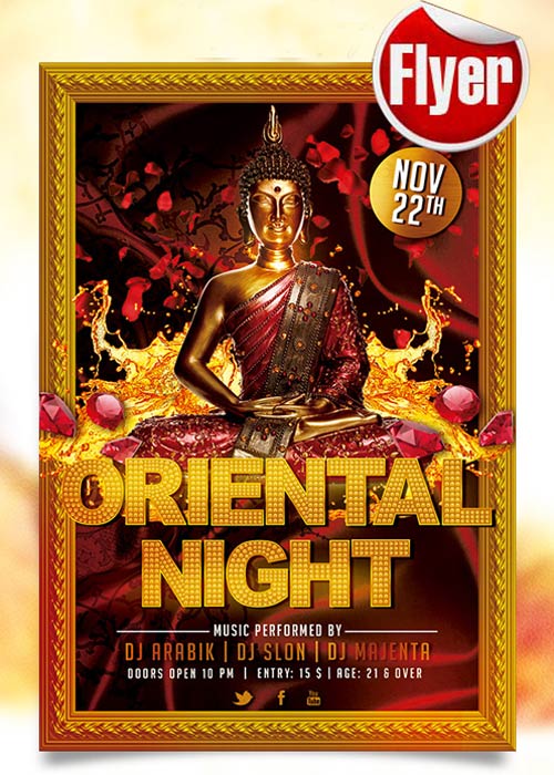 Oriental Night Flyer Template + Facebook Cover