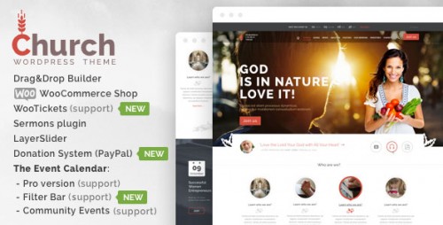 [GET] Church and Events v1.7 - Responsive WordPress Theme product cover