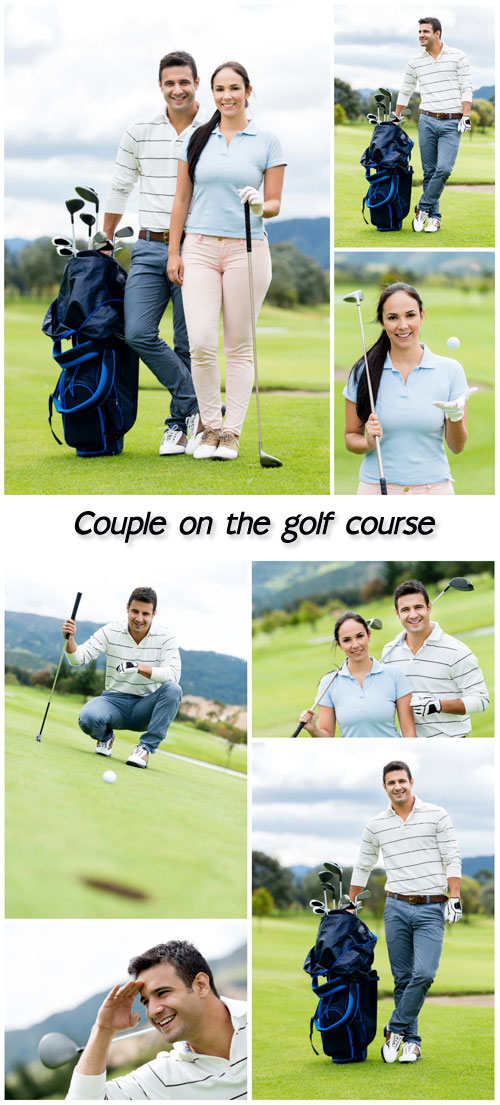 Golf, couple on the golf course