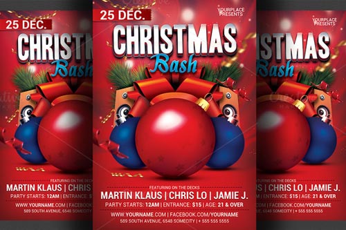 Christmas Bash Party Flyer Template 466093 (Creativemarket)