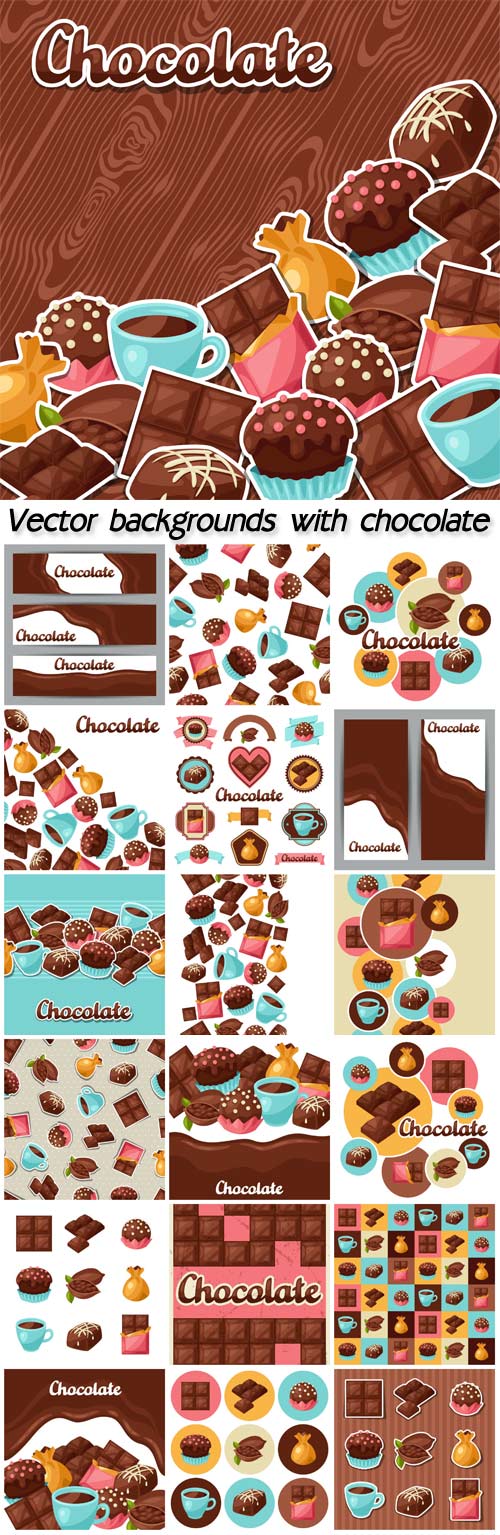 Vector backgrounds with chocolate