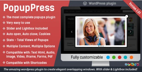 Nulled PopupPress v2.1.8 - Popups with Slider & Lightbox for WP product pic