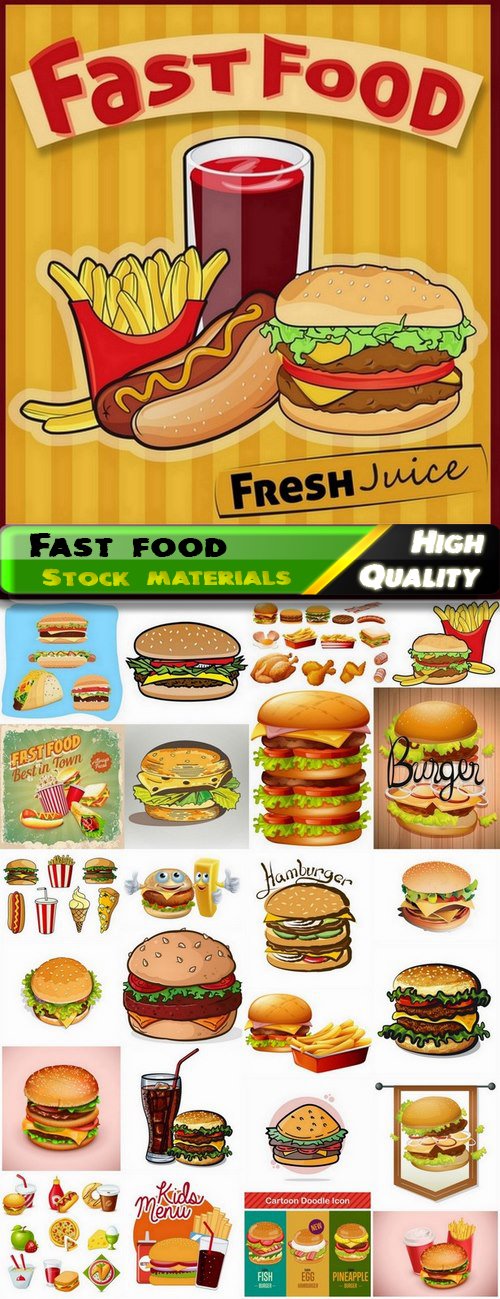 Hamburgers and tasty fast food - 25 Eps