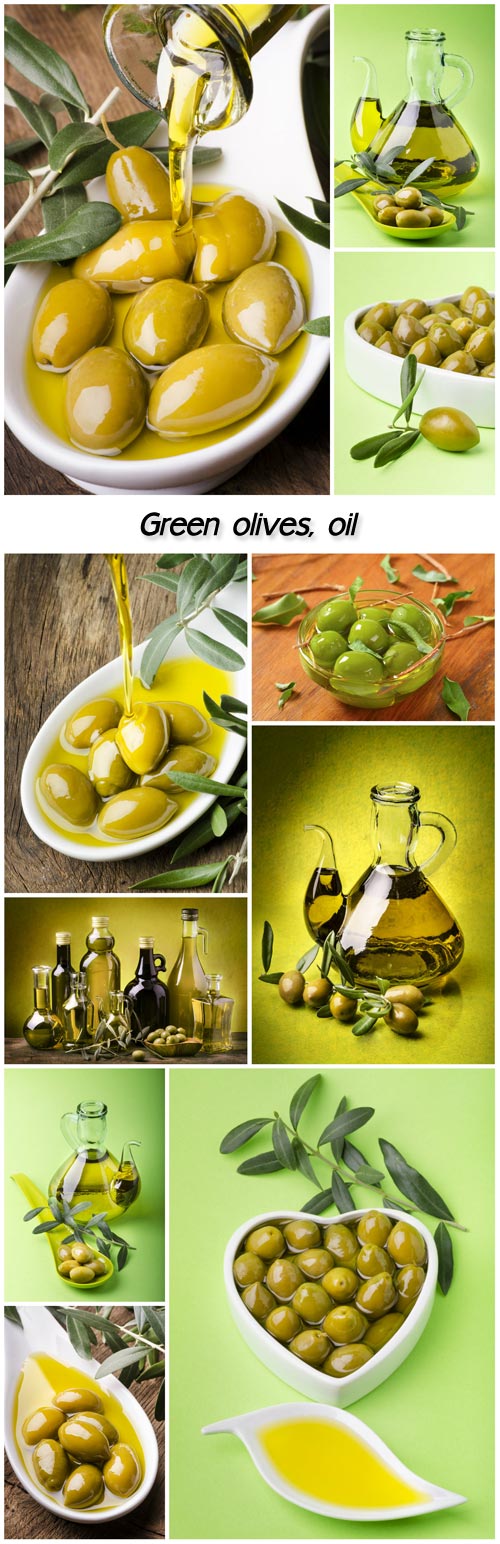 Green olives, oil