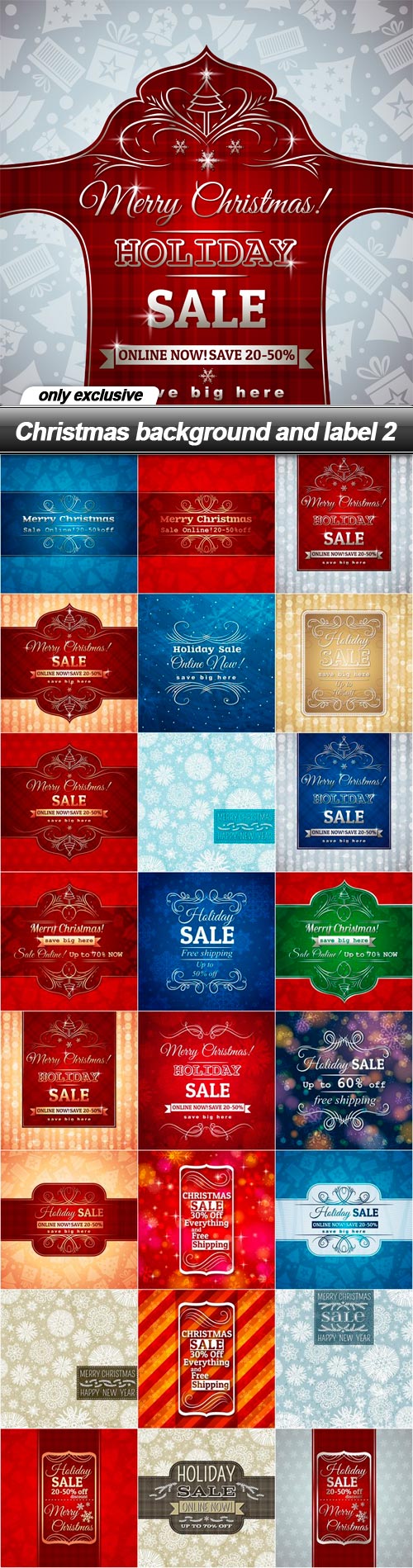 Christmas background and label 2 - 25 EPS