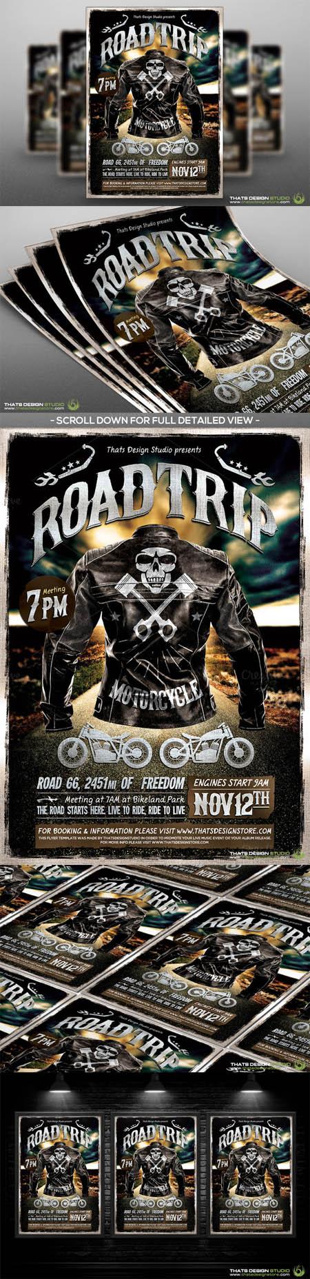 CM - Motorcycle Road Trip Flyer Template 486776
