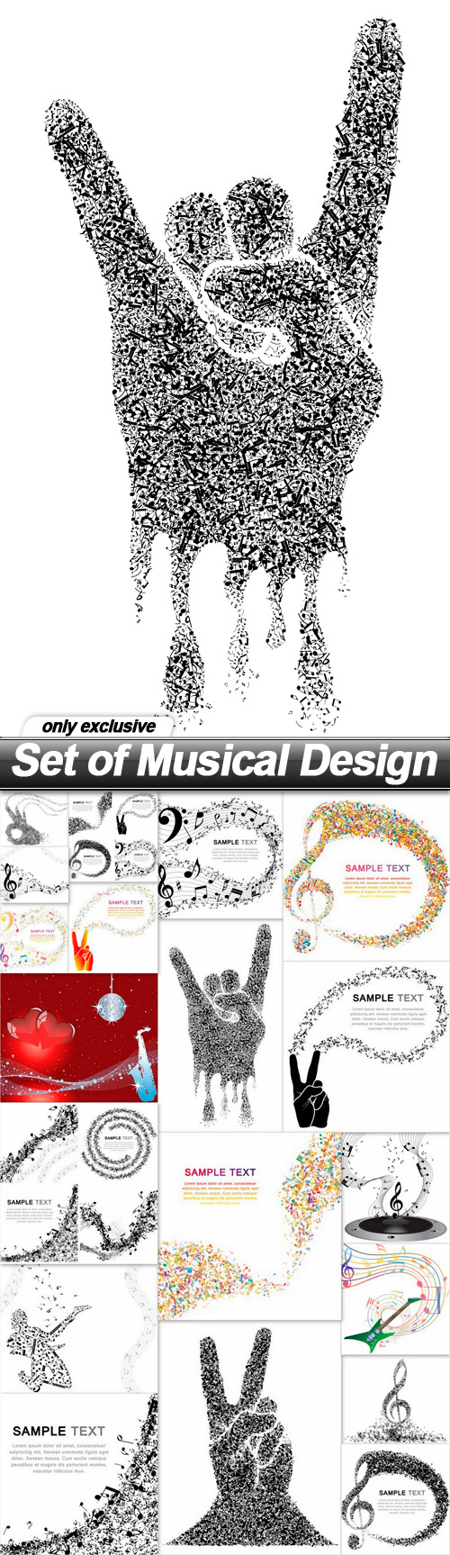 Set of Musical Design - 19 EPS