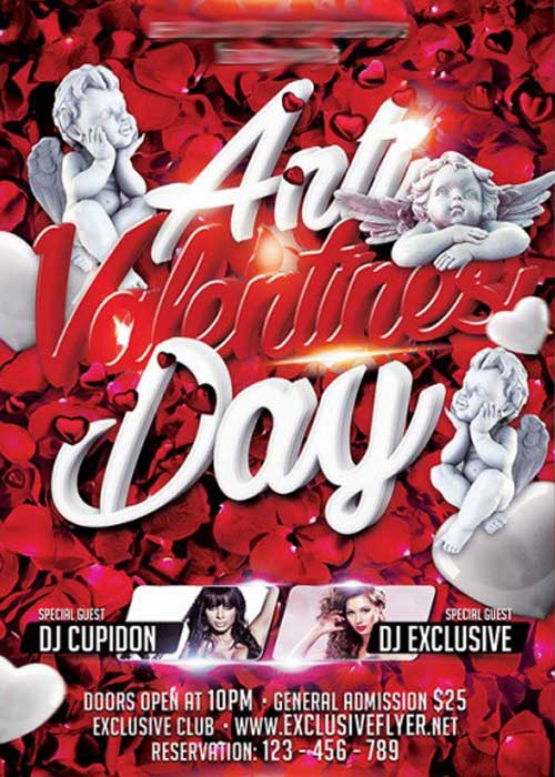 Anti Valentines Day Premium Flyer Template + Facebook Cover