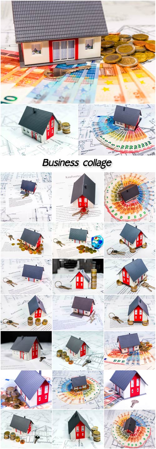 Business collage, house, money, projects