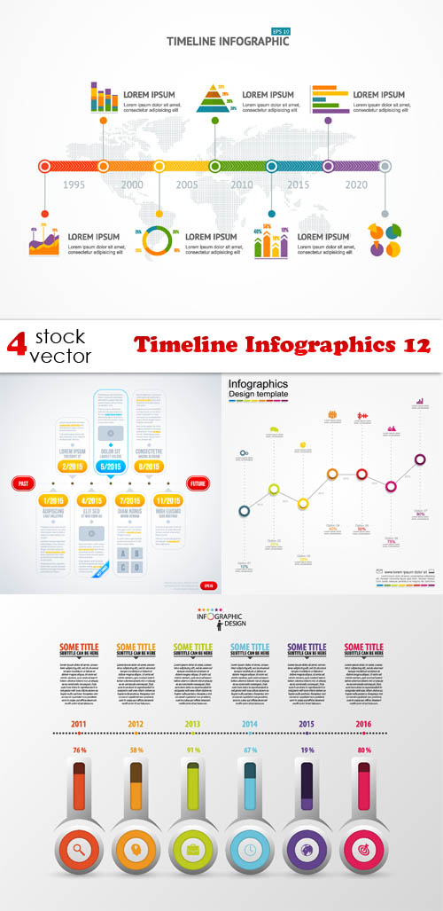 Vectors - Timeline Infographics 12