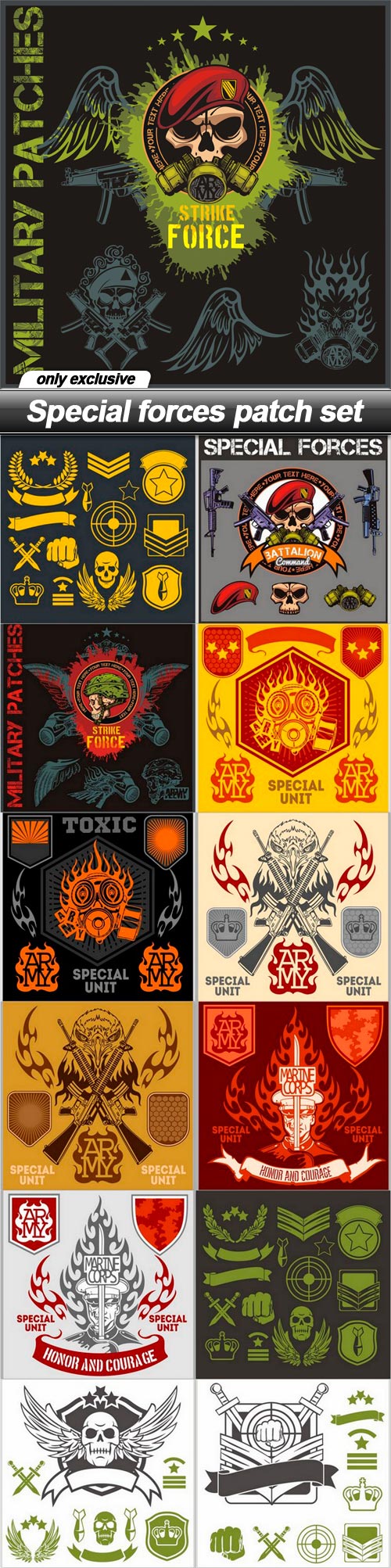 Special forces patch set - 13 EPS