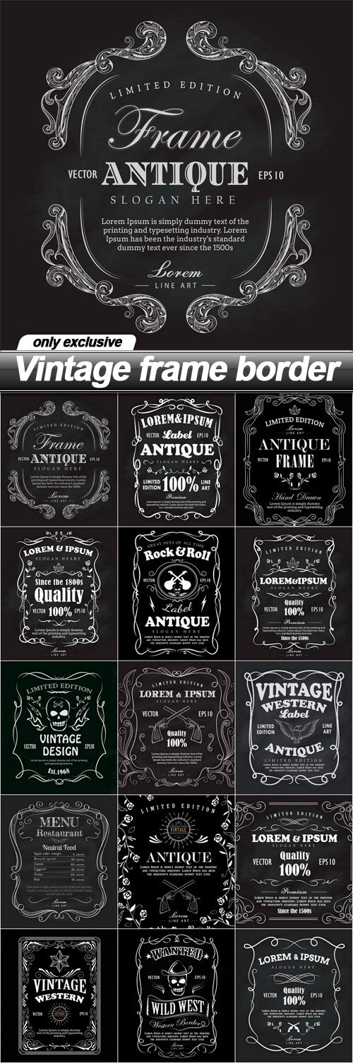 Vintage frame border - 15 EPS