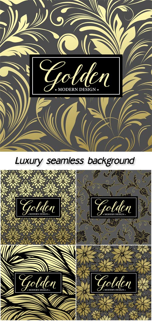 Luxury seamless background with gold frame