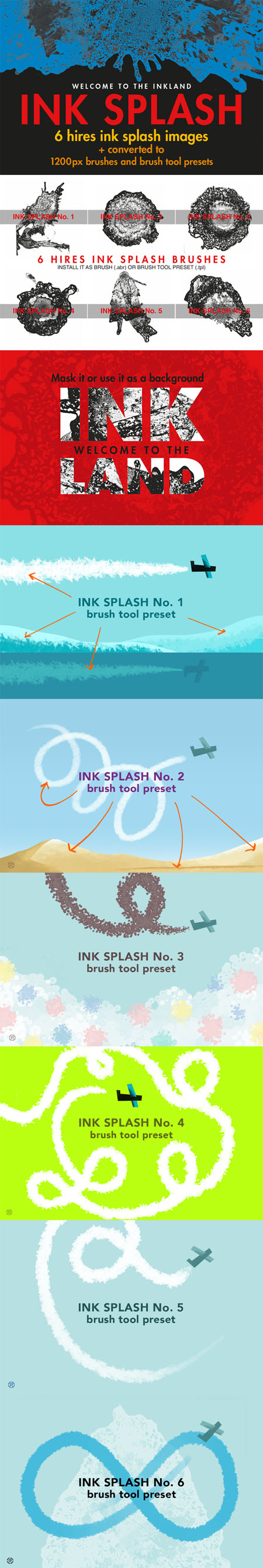 CM - Ink Splash - 6 Images and Brushes 492920