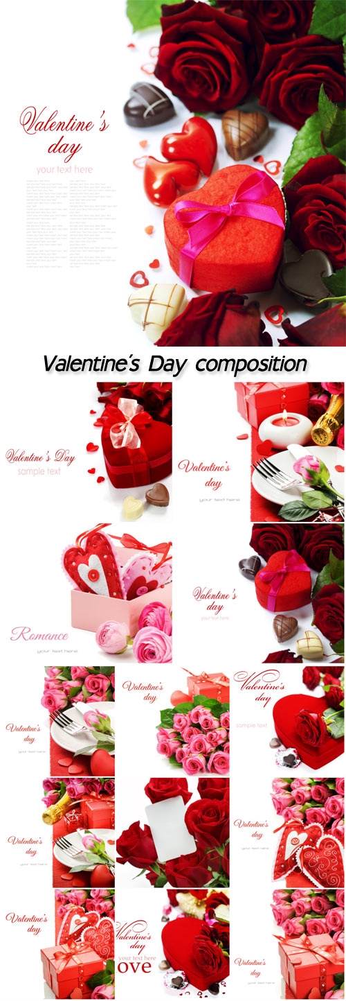 Romantic composition on the theme of Valentine's