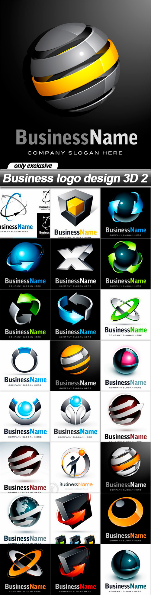 Business logo design 3D 2 - 25 EPS