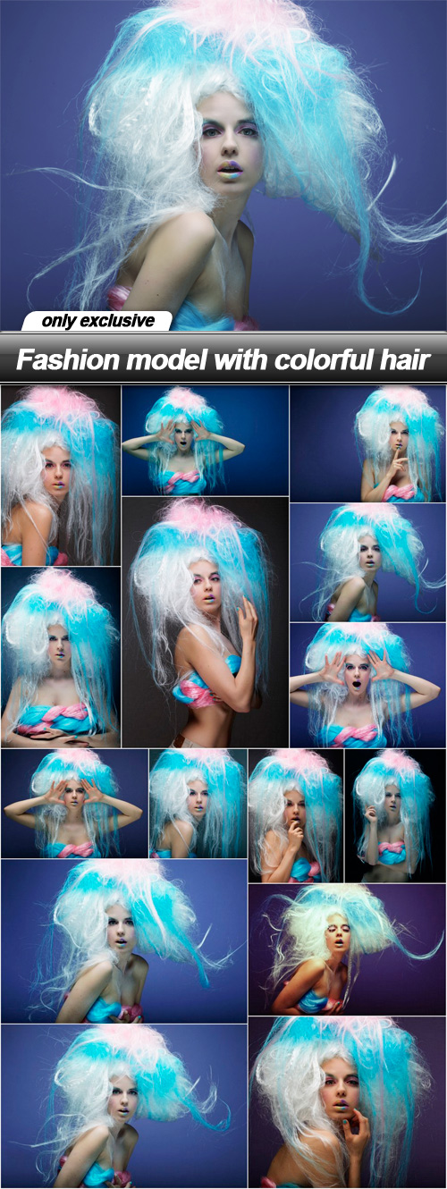 Fashion model with colorful hair - 15 UHQ JPEG