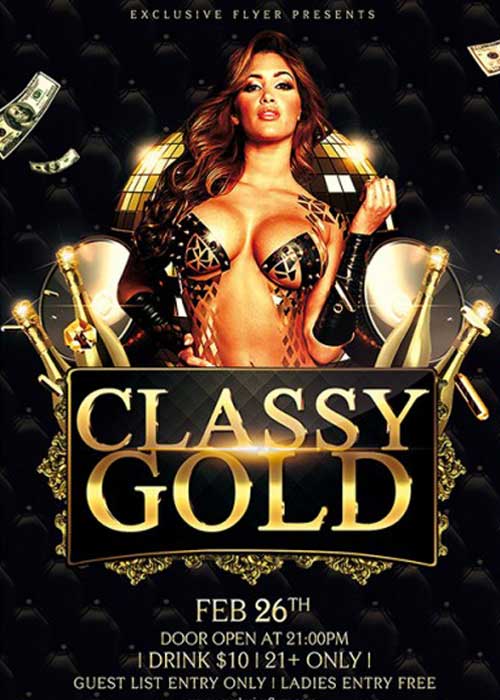 Classy Gold Party Premium Flyer Template