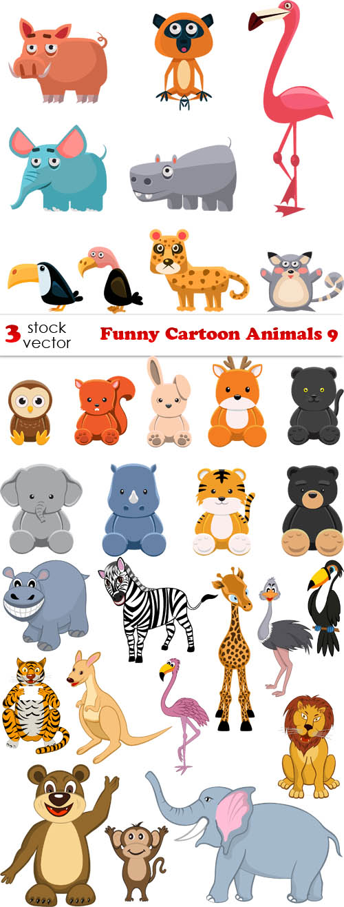 Vectors - Funny Cartoon Animals 9