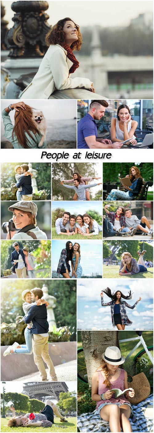 People at leisure, men and women on holiday