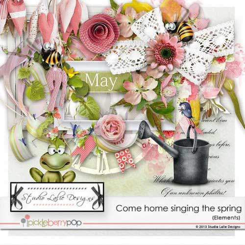 Весенний скрап-набор - Come home singing the spring 