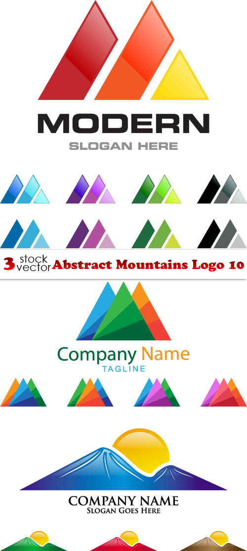 Vectors - Abstract Mountains Logo 10