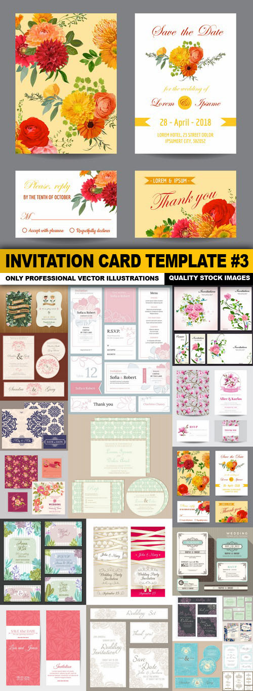 Invitation Card Template #3 - 20 Vector