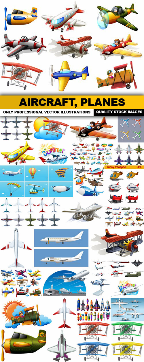Aircraft, Planes - 30 Vector