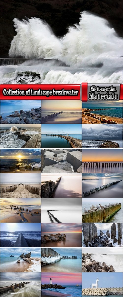 Collection of landscape nature sea ocean breakwater wharf embankment coast 25 HQ Jpeg