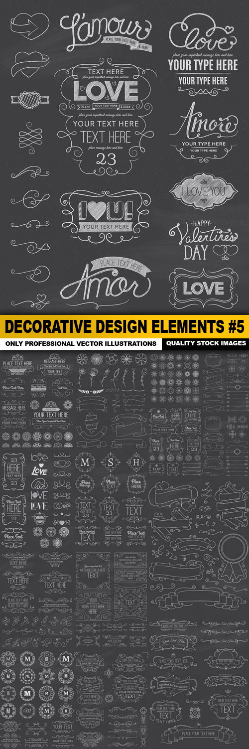Decorative Design Elements #5 - 17 Vector