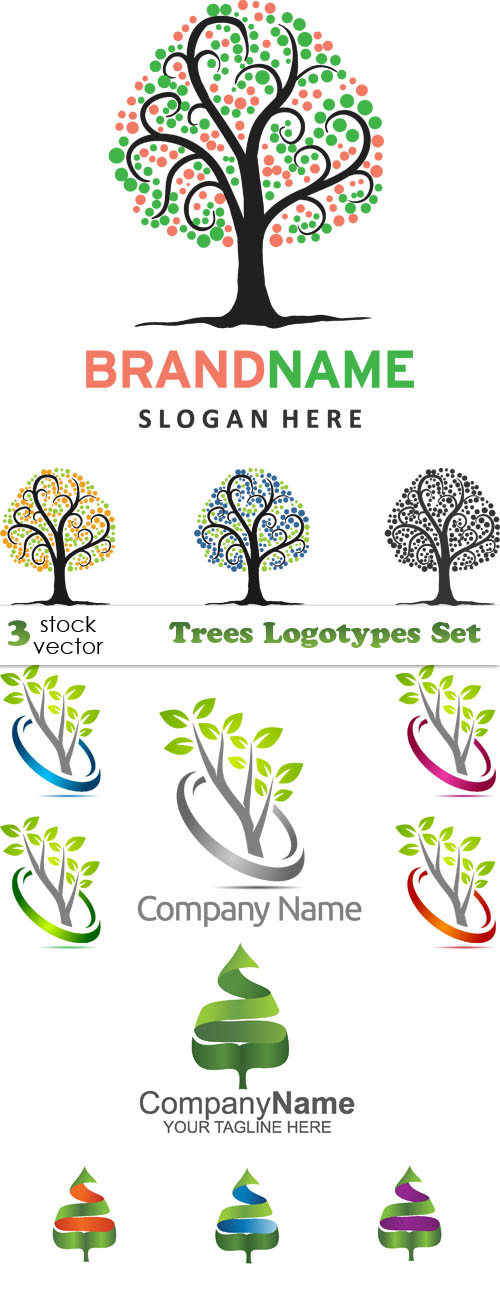 Vectors - Trees Logotypes Set