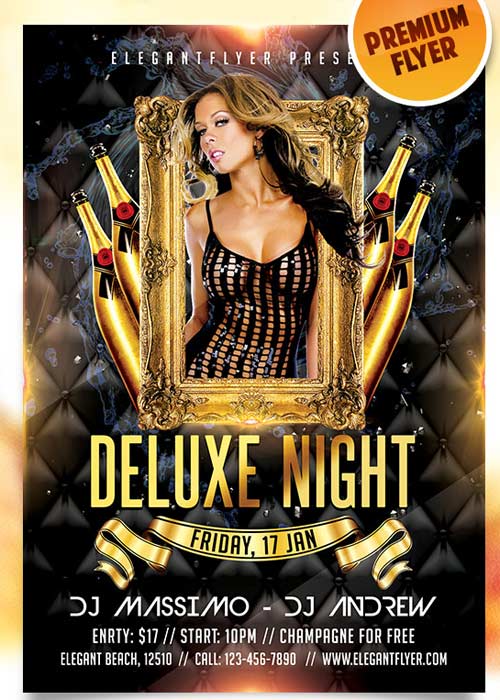 Deluxe Night Flyer PSD Template + Facebook Cover