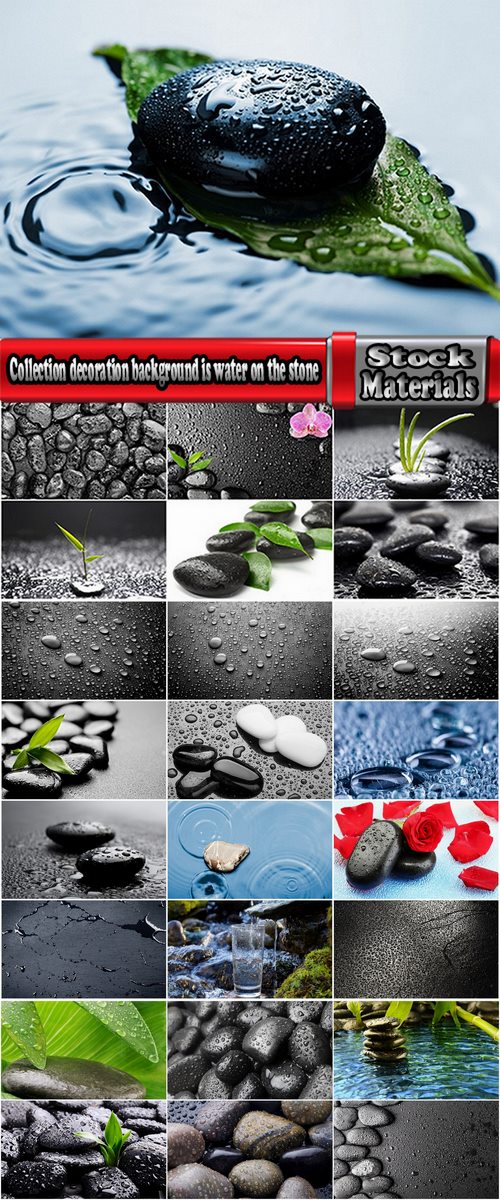 Collection decoration background is water on the stone drop 25 HQ Jpeg