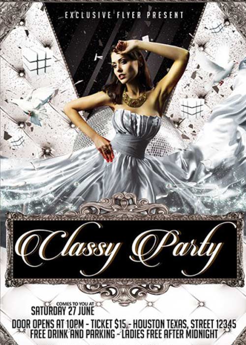 Classy Party Premium Flyer Template + Facebook Cover