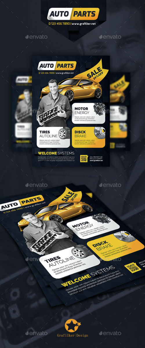 Auto Spare Parts Flyer Templates id 14661898