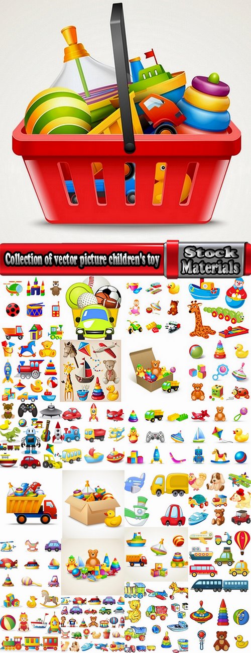 Collection of vector picture children's toy 25 EPS
