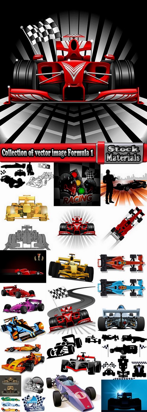 Collection of vector image Formula 1 car speed supercar 25 EPS