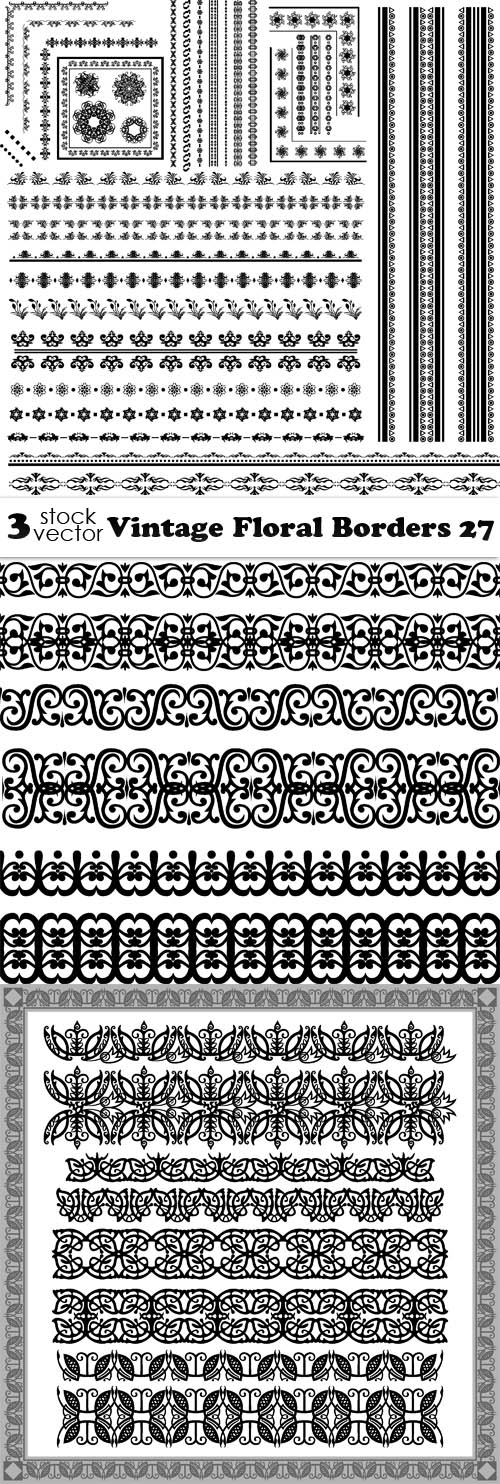 Vectors - Vintage Floral Borders 27