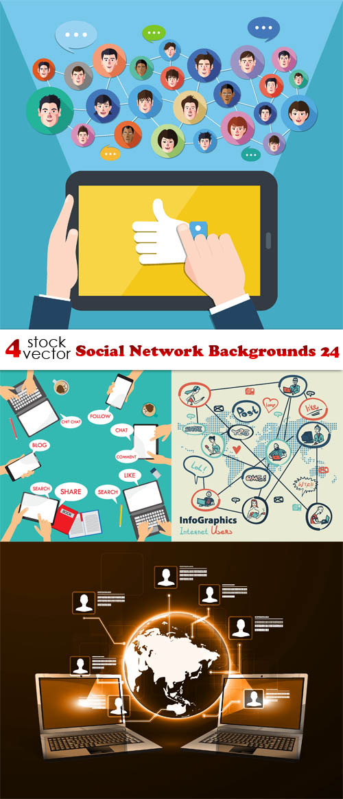 Vectors - Social Network Backgrounds 24