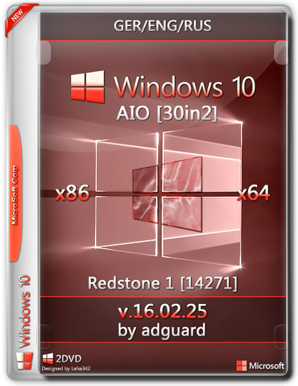 Windows 10 Redstone1 14271 x86/x64 AIO 30in2 by adguard v.16.02.25 (GER/ENG/RUS/2016)