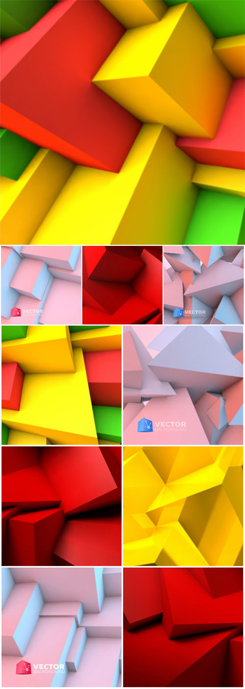 Abstract background with overlapping colorful cubes