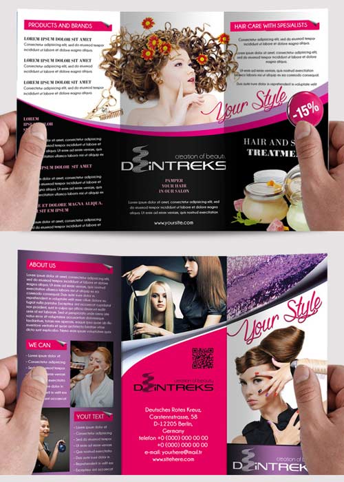 Hair Style Trifold PSD Template