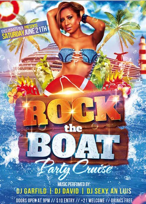Rock The Boat  Premium Flyer Template + Facebook Cover