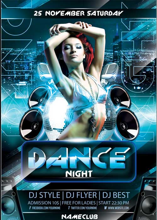 Dance Night Flyer V10 PSD Template