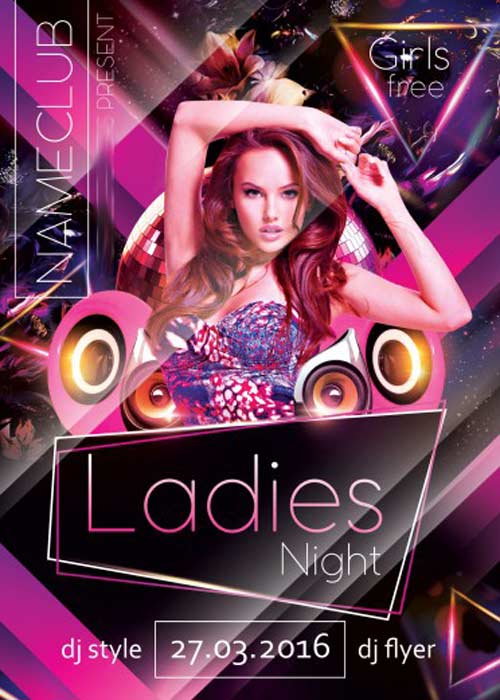 Ladies Night V4 Flyer PSD Template + Facebook Cover